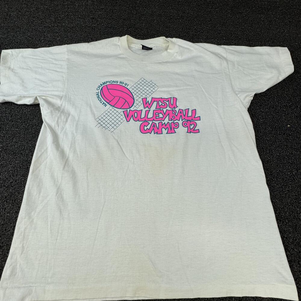 Vintage Screen Stars Best Shirt Womens XL White WTSU Volleyball Camp '92 90s